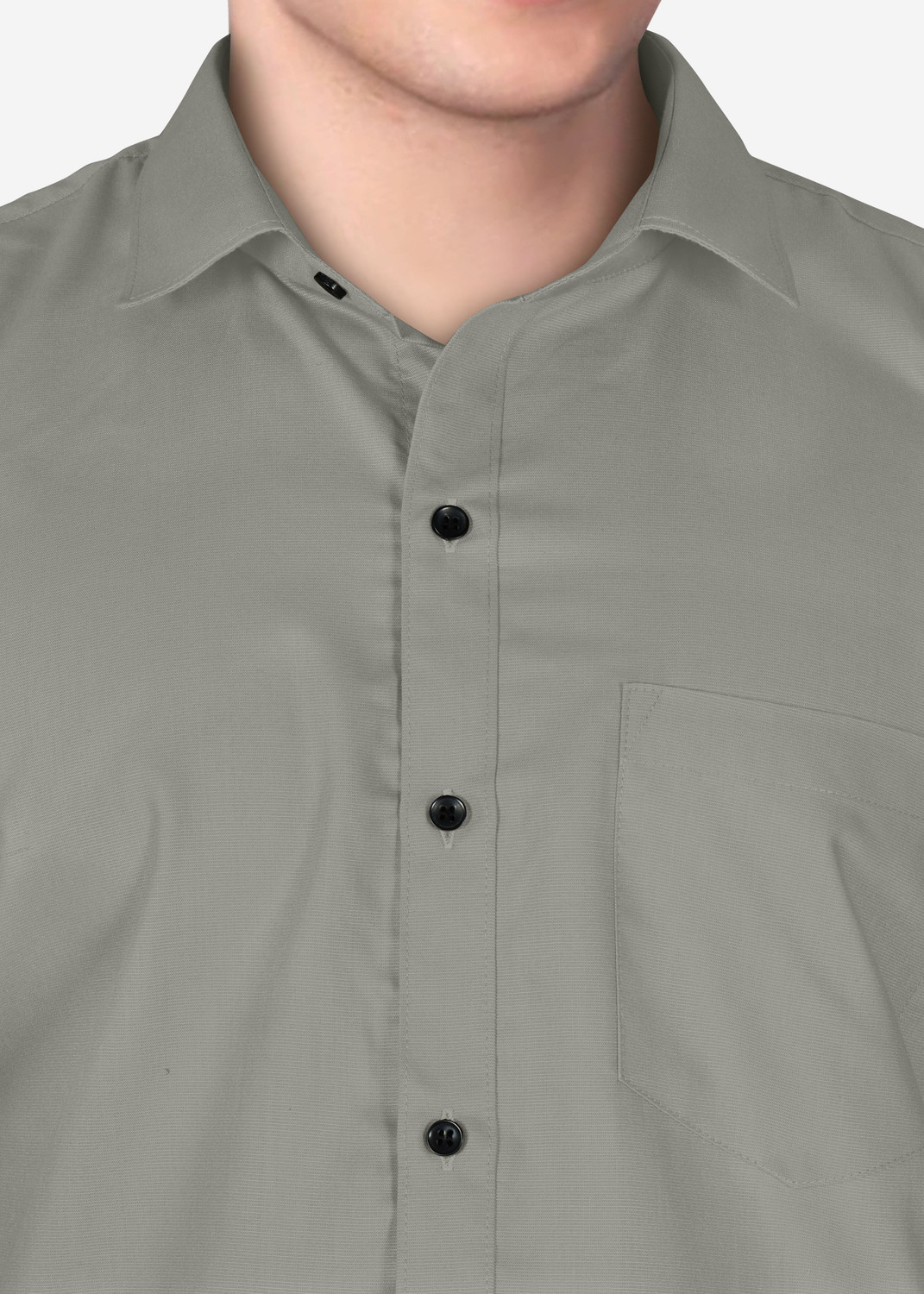 Image of STONEBERG Men Solid Formal Grey Shirt