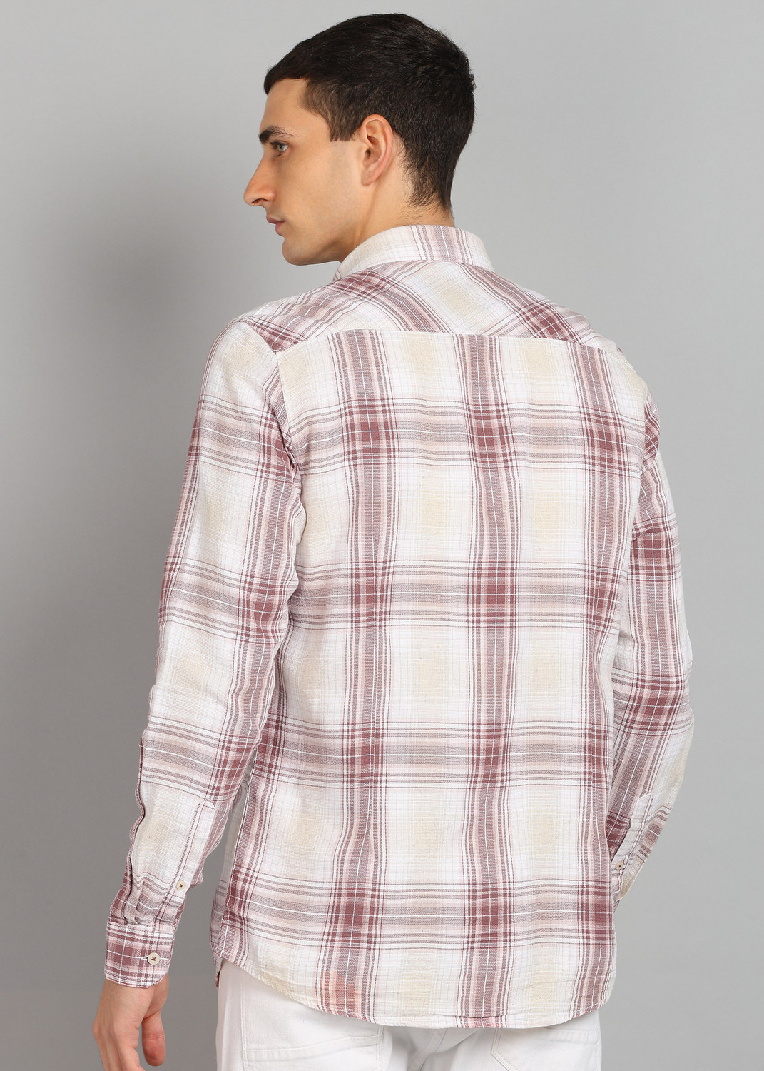 Image of KILLER Men Checkered Casual Pink Shirt