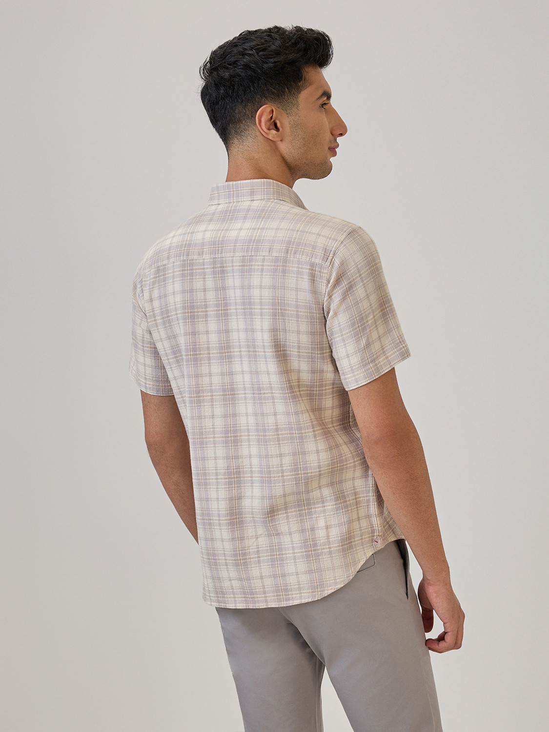 Image of Raymond Men Checkered Casual Brown Shirt