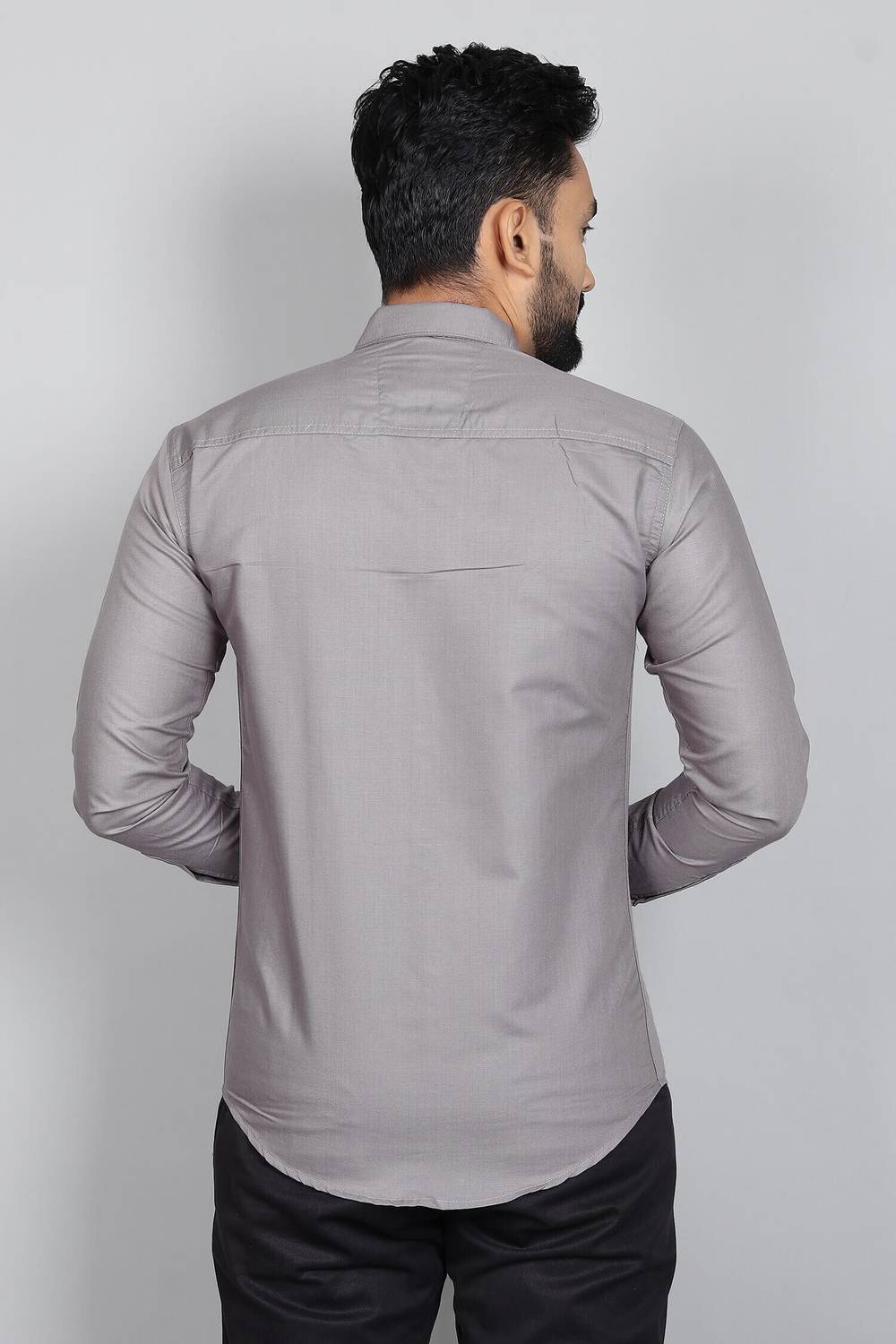 Blue dove Men Grey, Brown Shirt - Image 3