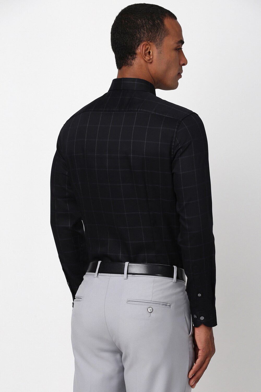 Image of PETER ENGLAND Men Checkered Casual Black Shirt