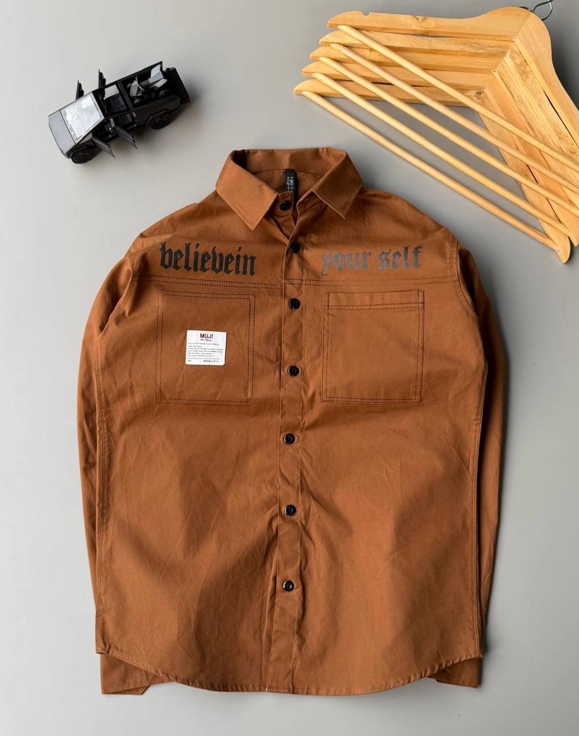 TOROLY Men Embellished Casual Brown Shirt - Image 1