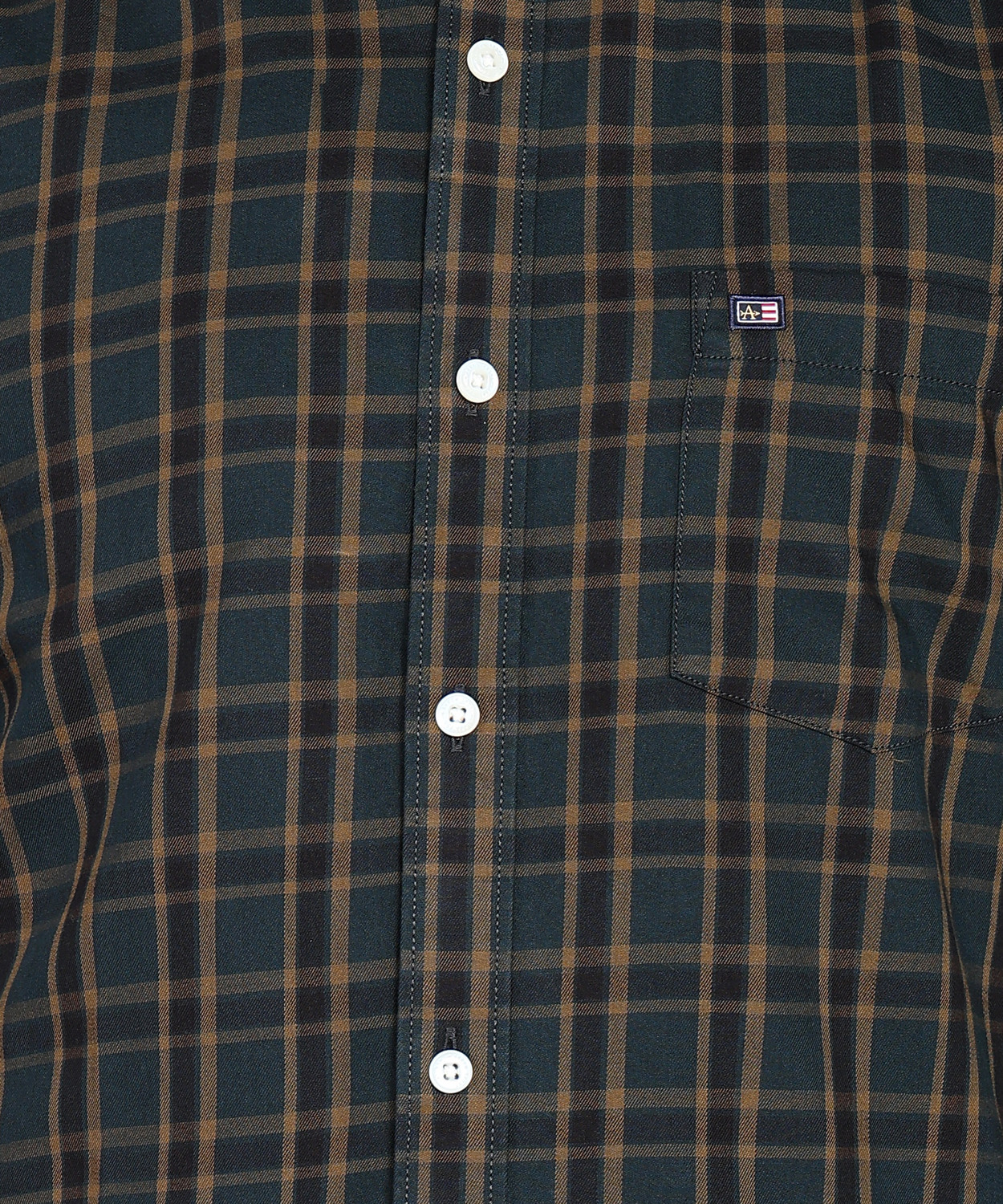 Image of Arrow Sport Men Checkered Casual Green Shirt