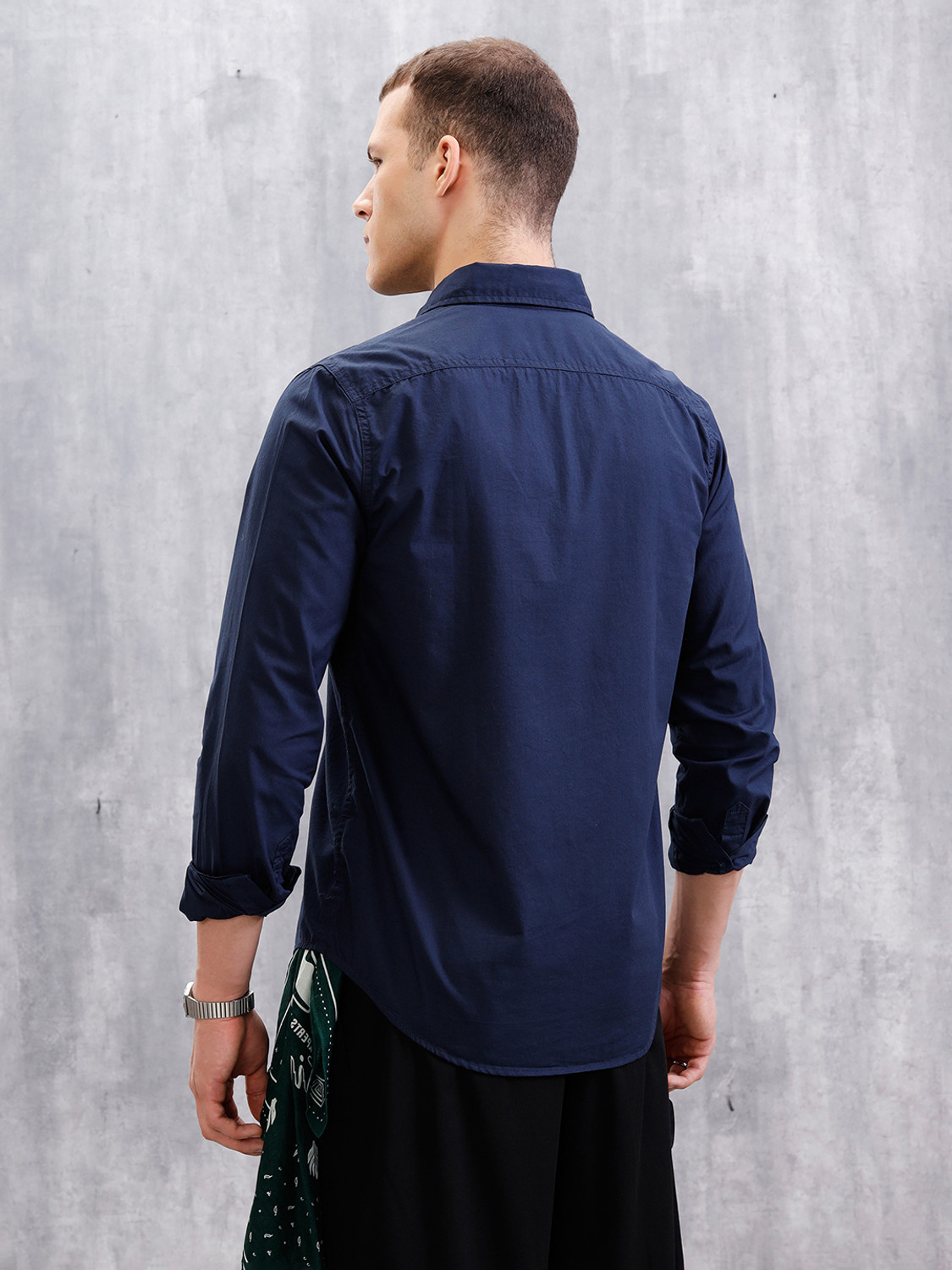 Image of WROGN Men Solid Casual Light Blue Shirt