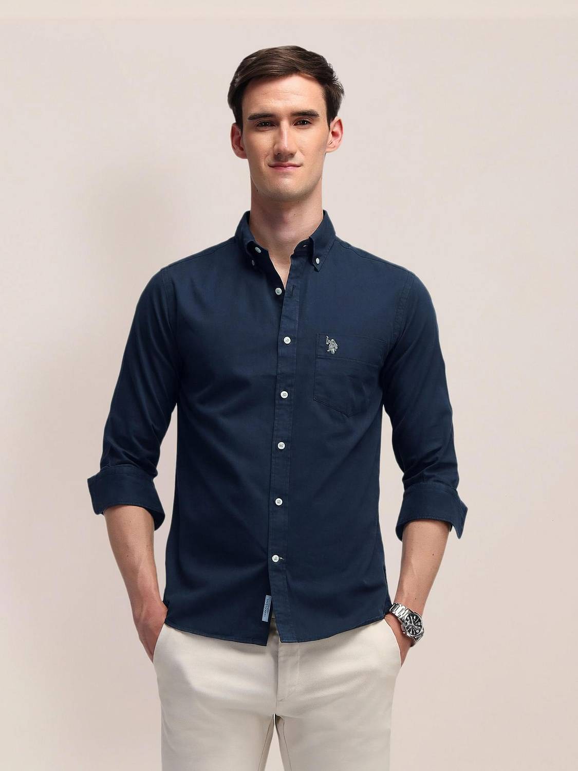 U.S. POLO ASSN. Men Blue Casual Shirt - Image 1