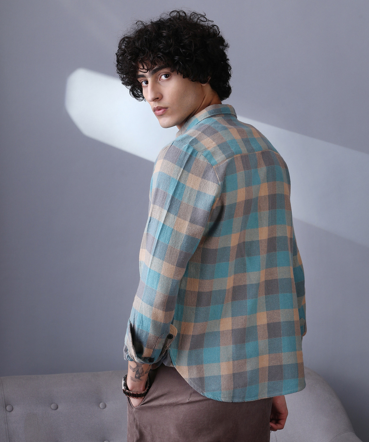 Image of CAMPUS SUTRA Men Checkered Casual Multicolor Shirt