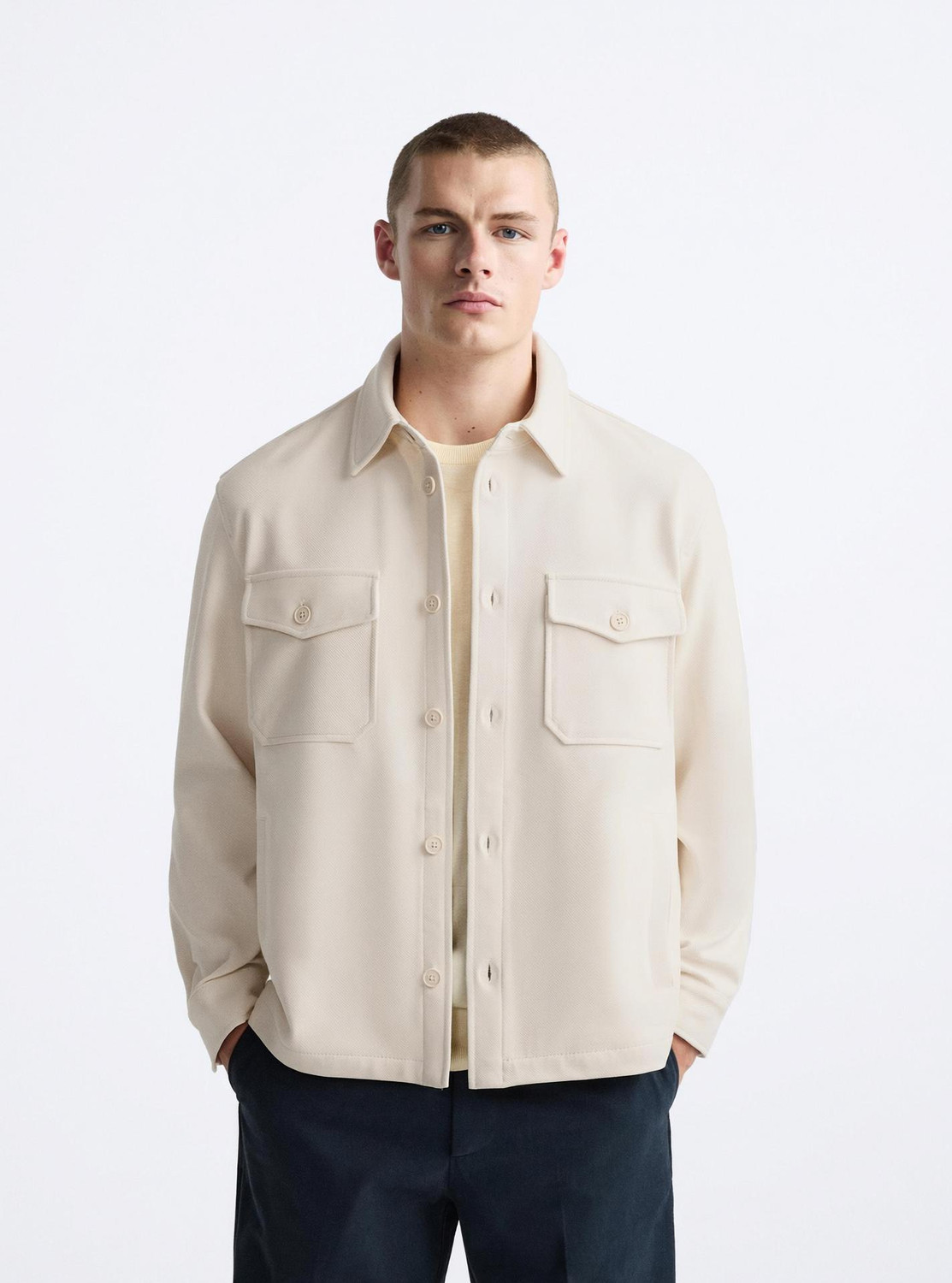 Image of MISCHIEF Monkey Men Solid Casual Cream Shirt