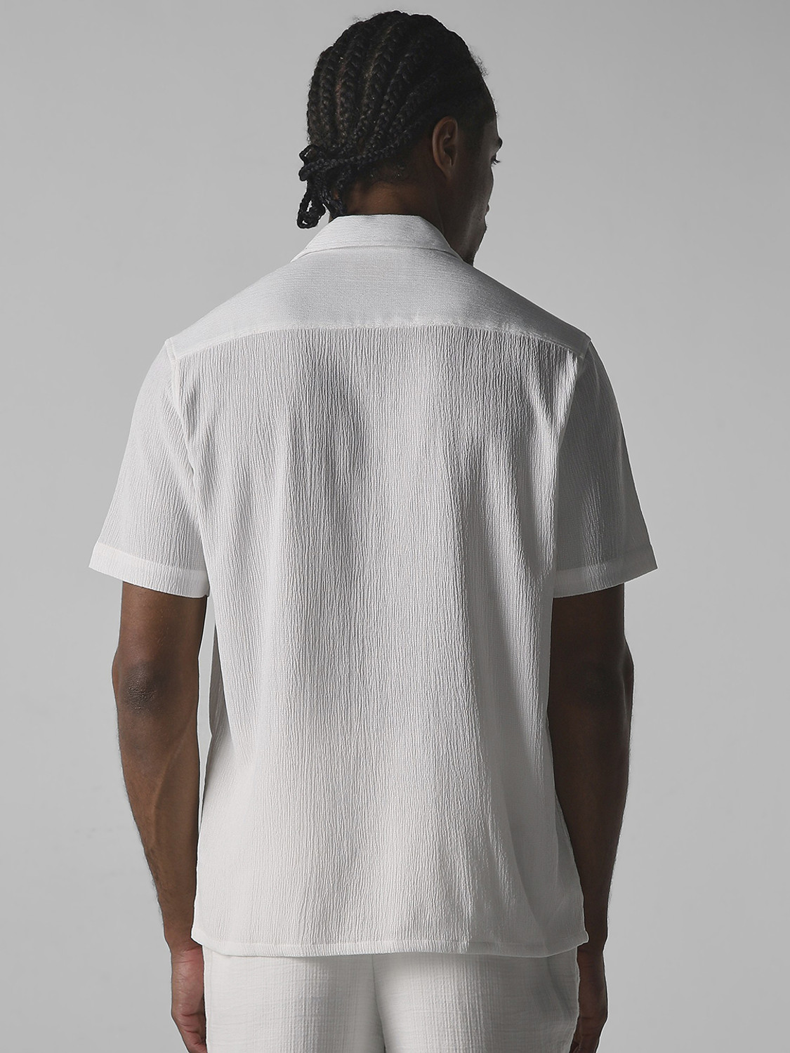 Image of MUFTI Men Solid Casual White Shirt