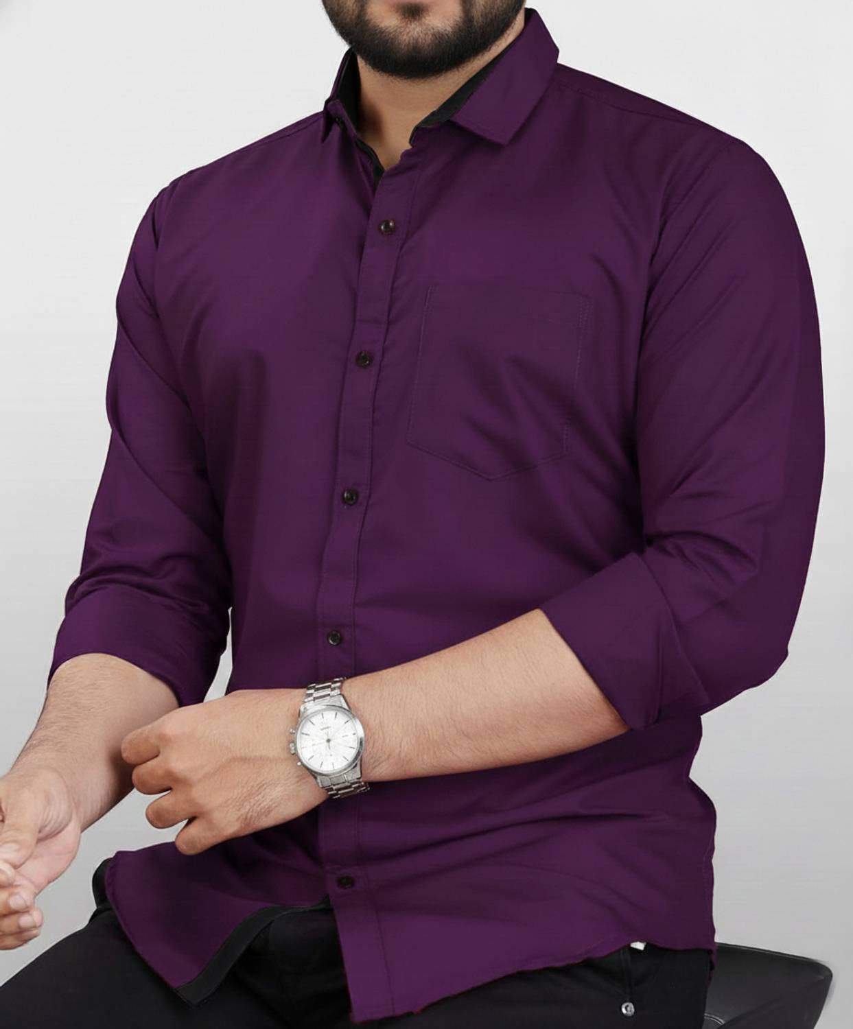 AVOLT Men Purple Formal Shirt