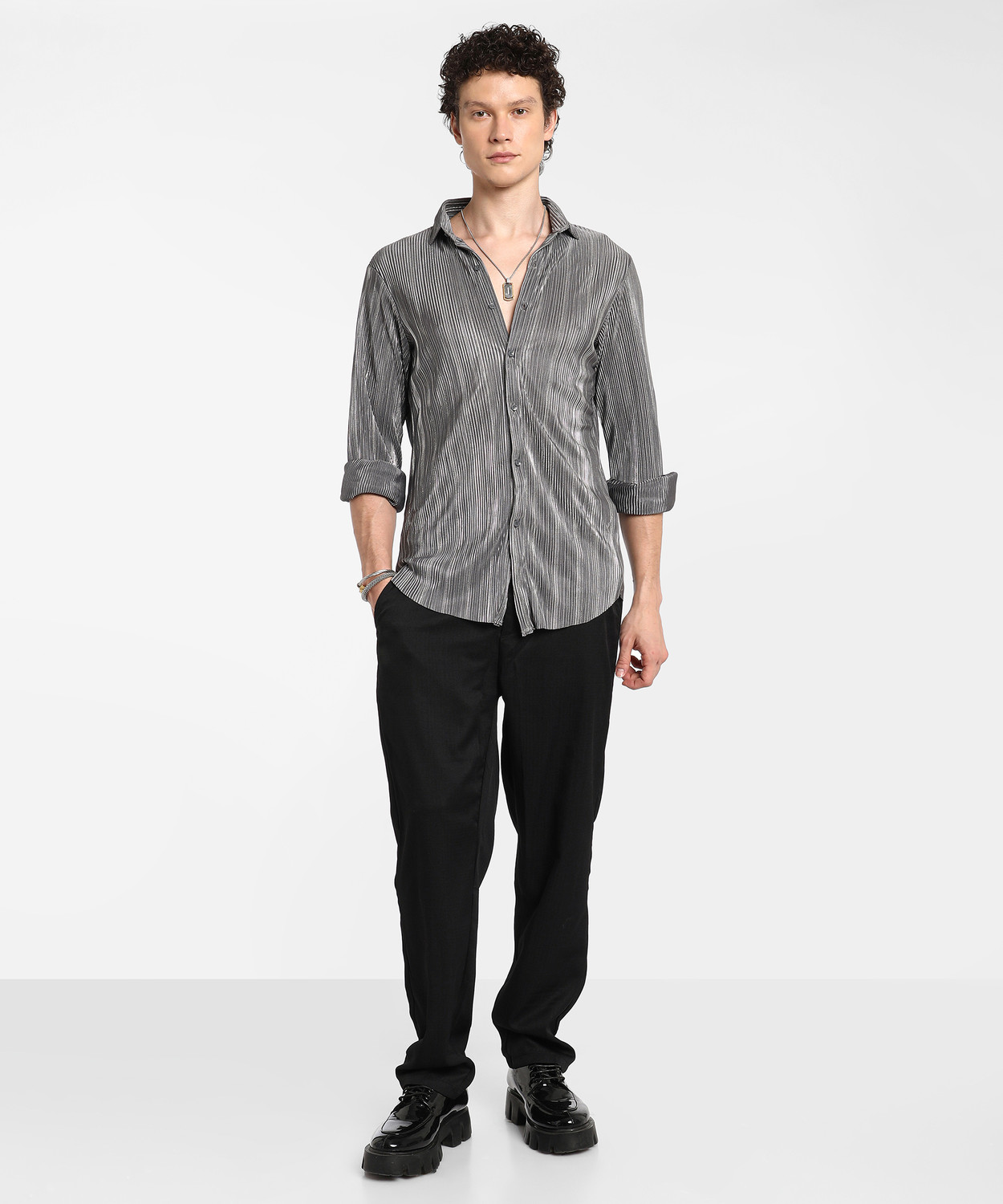 Image of CAHOOT Men Solid Casual Multicolor Shirt
