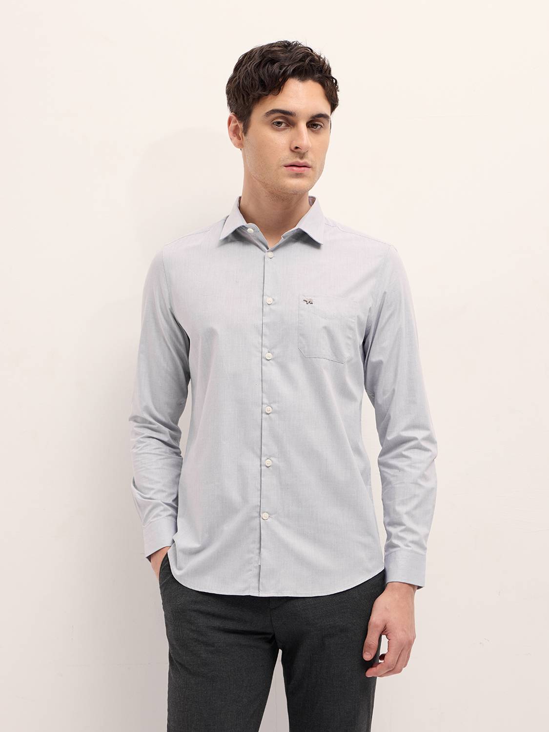 THE BEAR HOUSE Men Grey Formal Shirt - Image 1