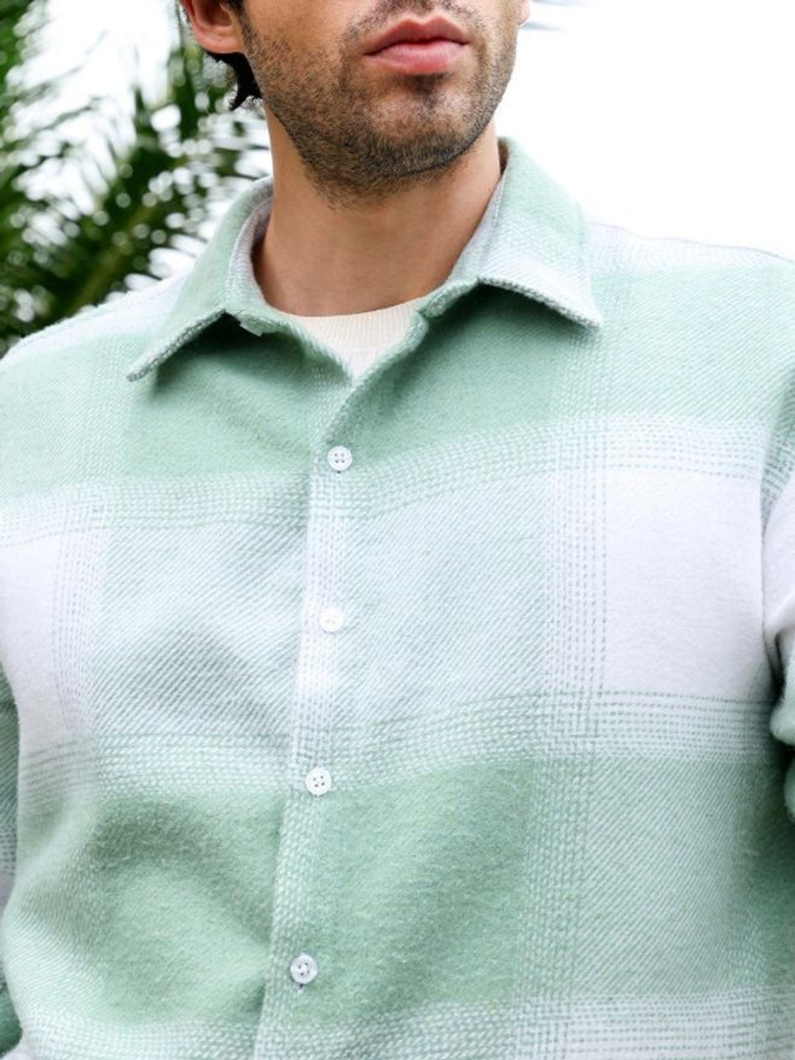 Image of METRONAUT Men Checkered Casual Green Shirt