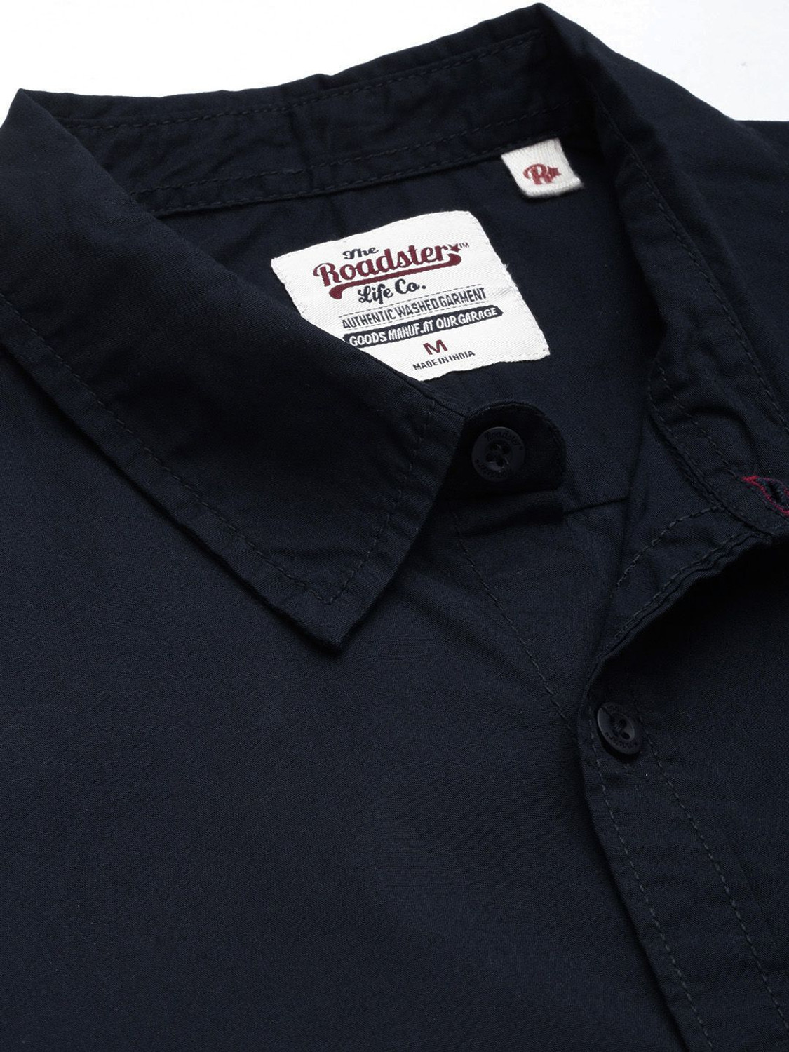 Image of Roadster Men Solid Casual Dark Blue Shirt