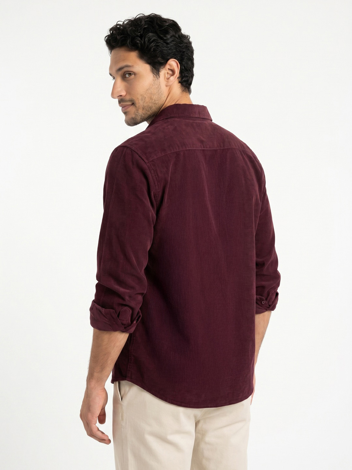 Image of Urbano Fashion Men Self Design Casual Maroon Shirt