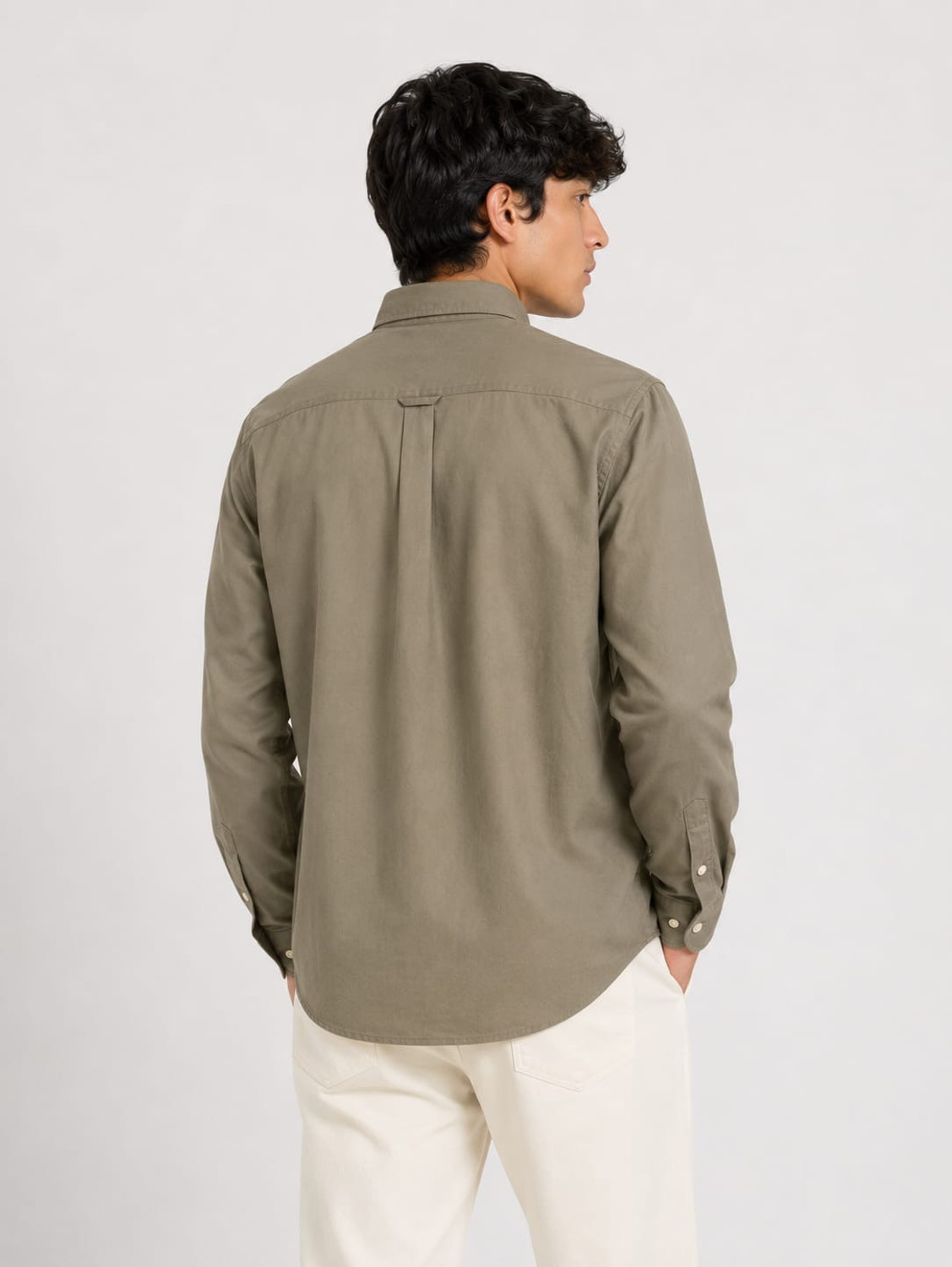 Image of HoneyBell Dresses Men Solid Casual Green Shirt