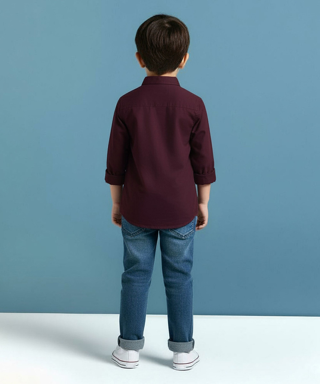 Image of KILLER Boys Solid Casual Maroon Shirt