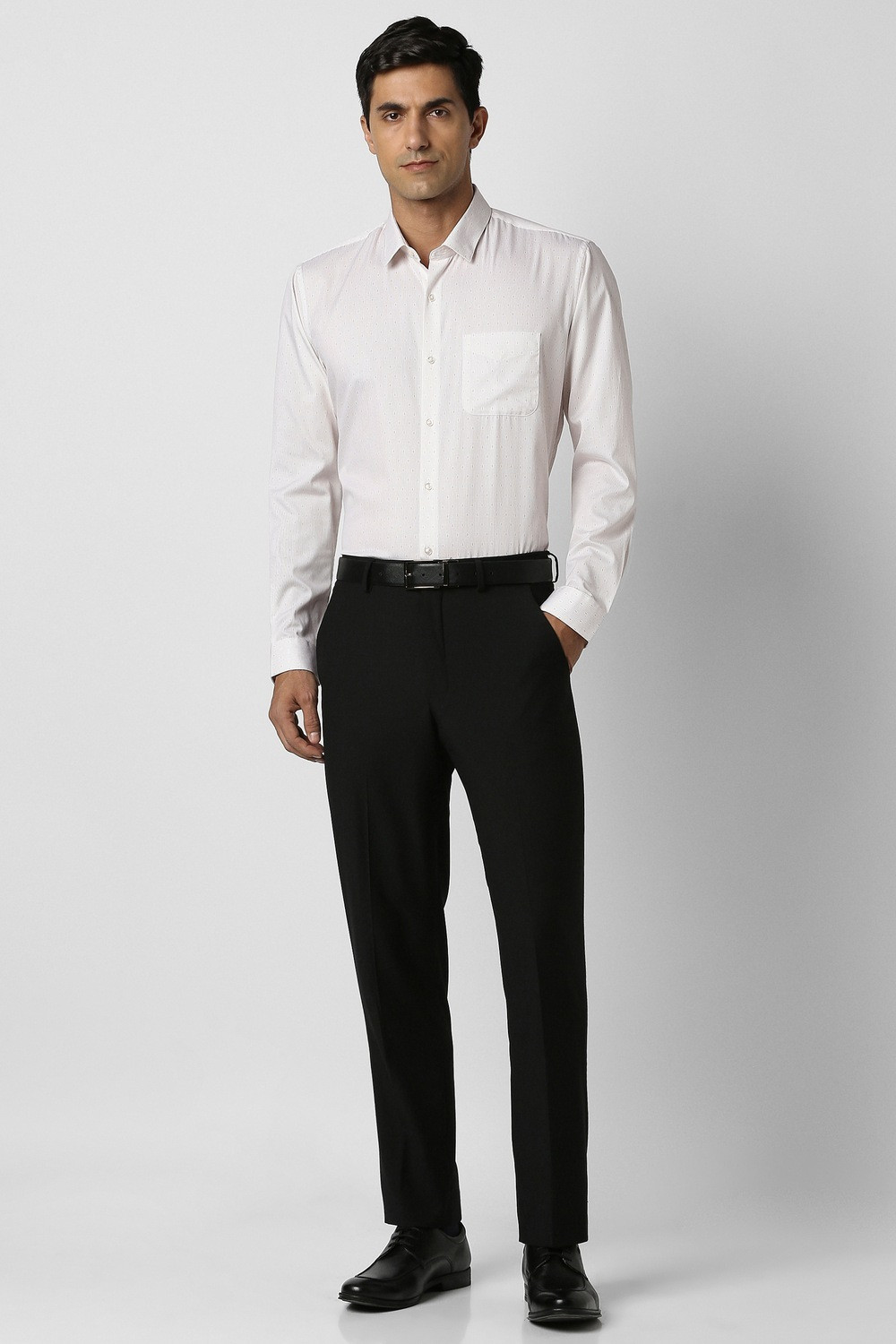 Image of PETER ENGLAND Men Striped Formal Cream Shirt