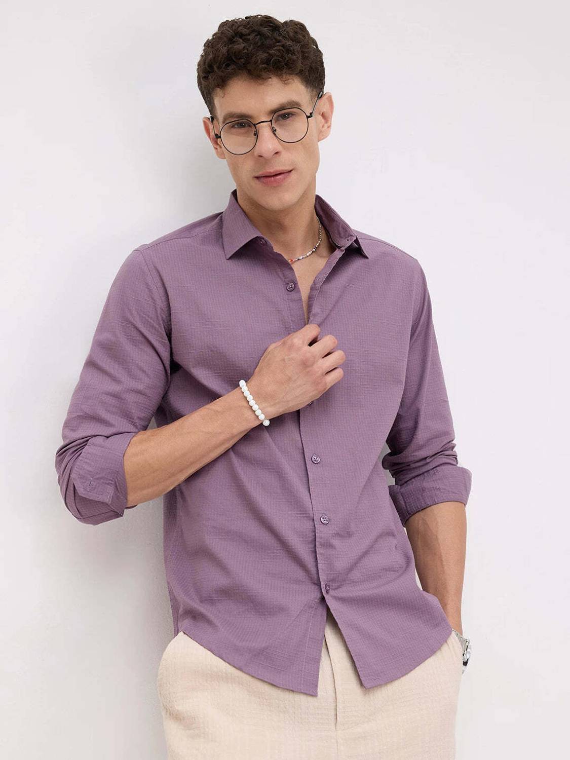 VASTRADO Men Purple Casual Shirt - Image 2