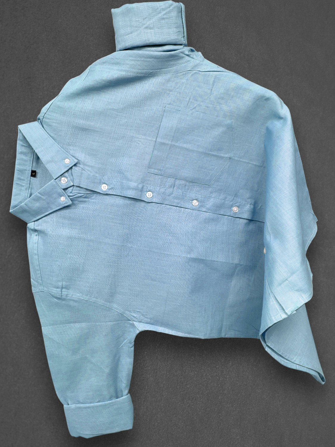 Image of METRONAUT Men Solid Casual Light Blue Shirt