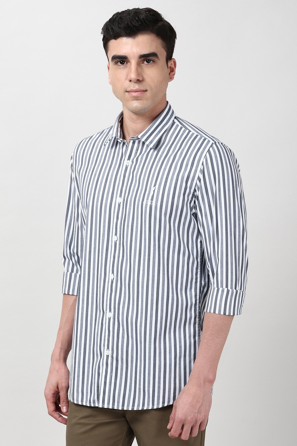 Image of PETER ENGLAND Men Striped Casual White Shirt