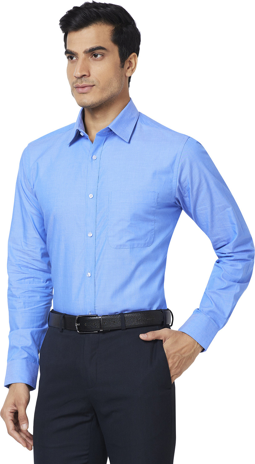 Image of Raymond Men Solid Formal Light Blue Shirt