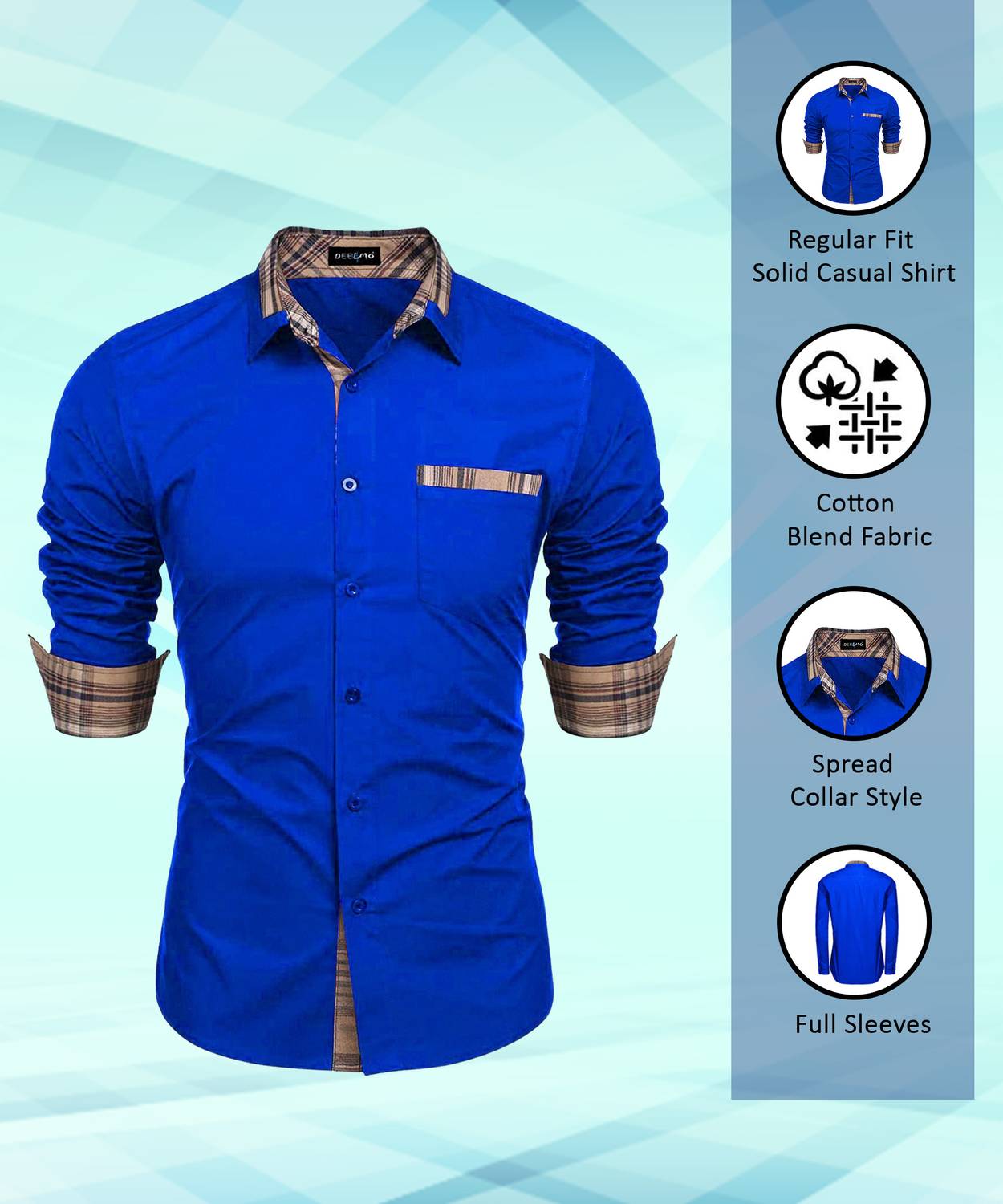 plum crazy club wear Men Solid Casual Blue Shirt - Buy plum crazy
