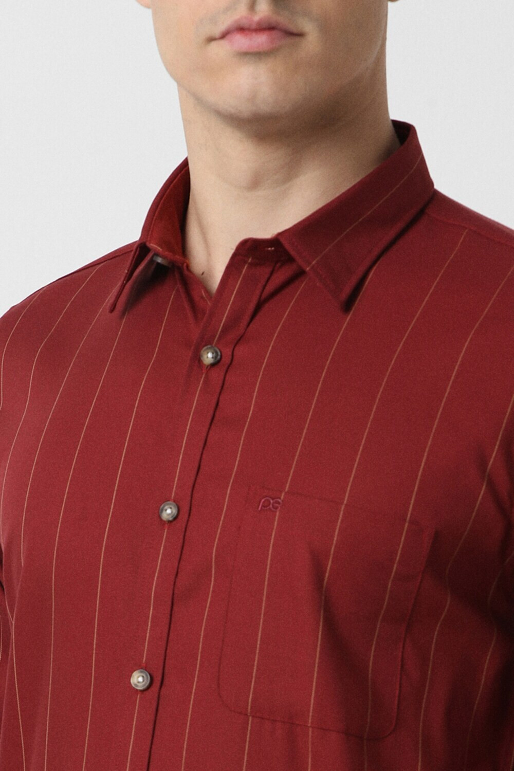 Image of PETER ENGLAND Men Striped Casual Red Shirt