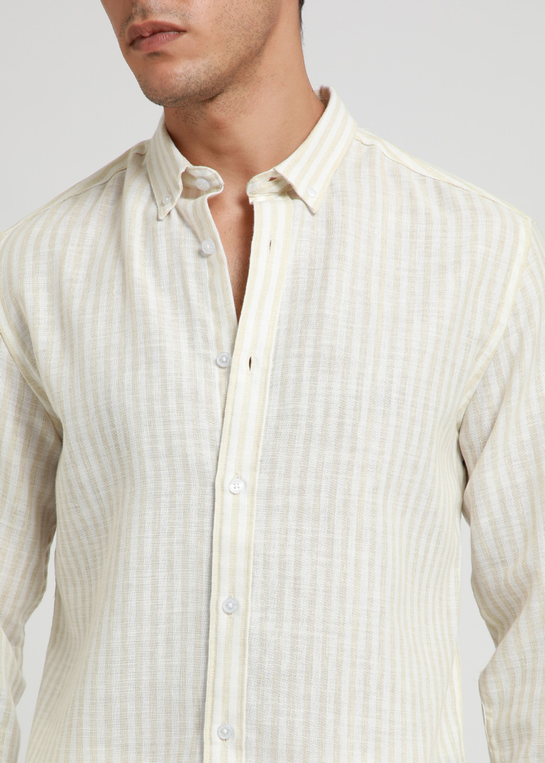 Image of Banana Club Men Self Design Casual Beige Shirt