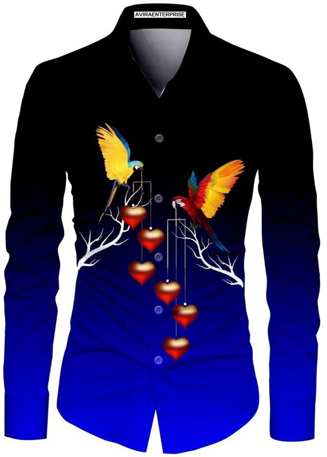 AviraEnterprise Men Printed Casual Blue Shirt