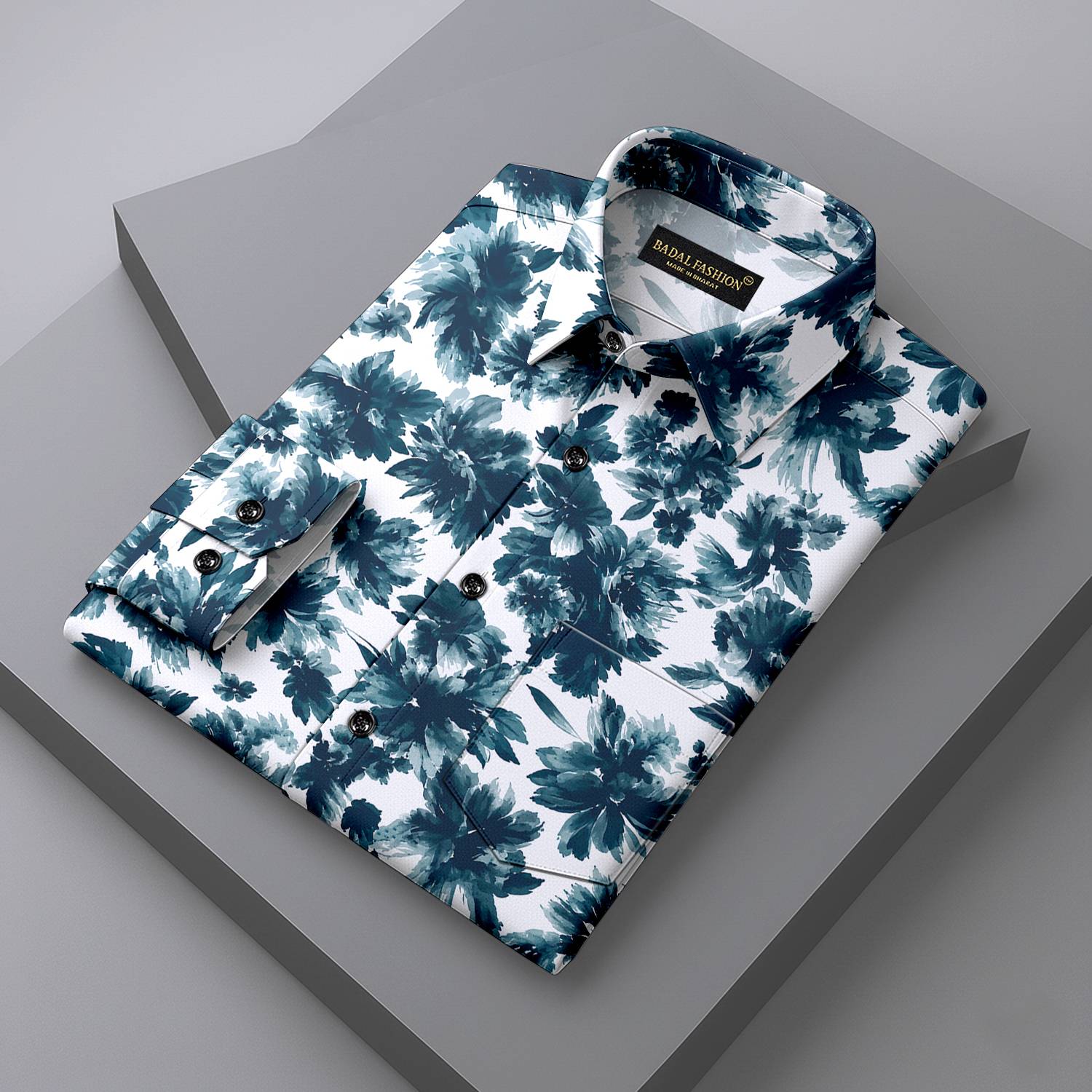Badal Fashion Men Printed Casual White Shirt