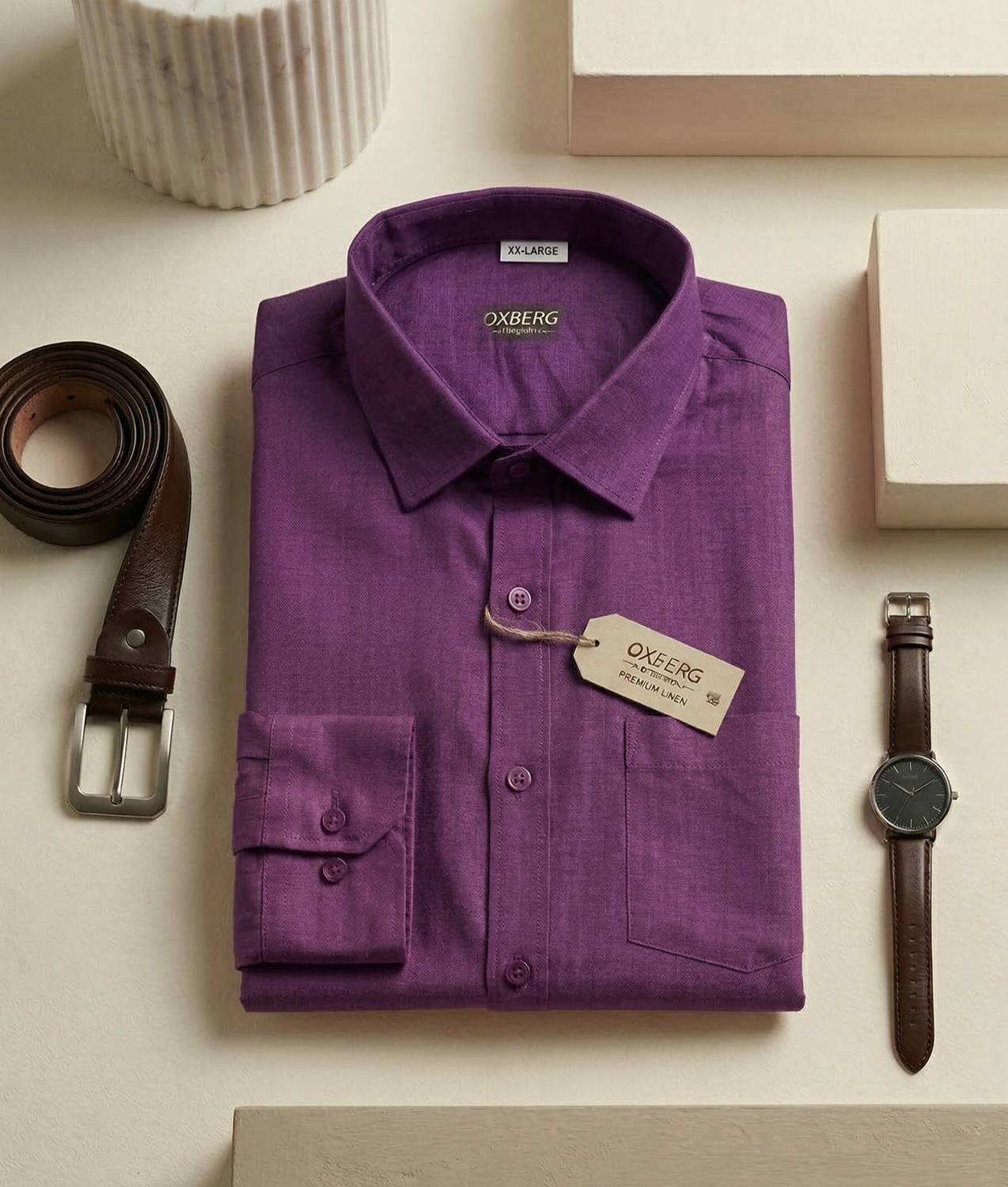Bondia Men Solid Casual Purple Shirt