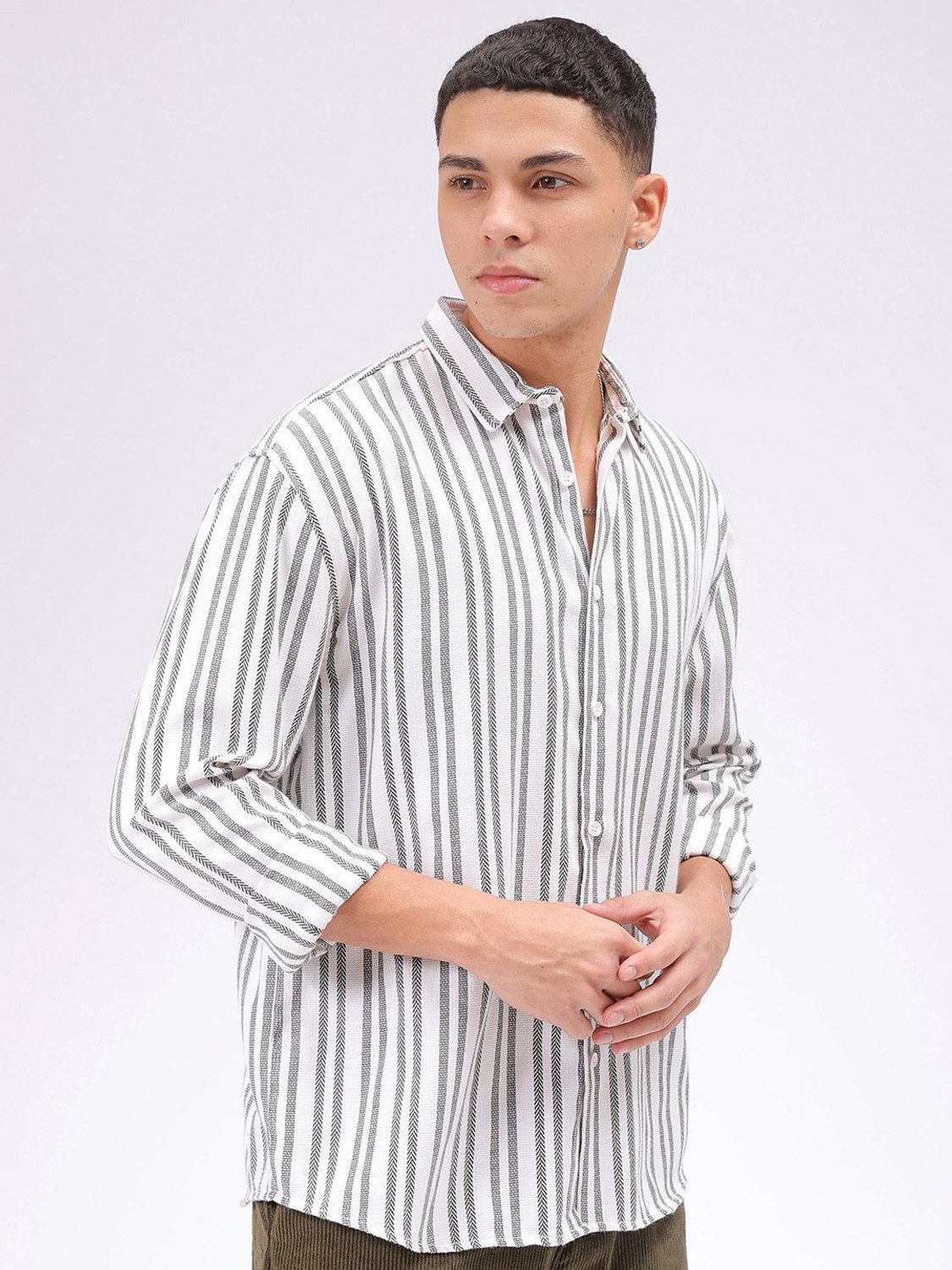 Image of The Indian Garage Co. Men Solid Beach Wear White Shirt
