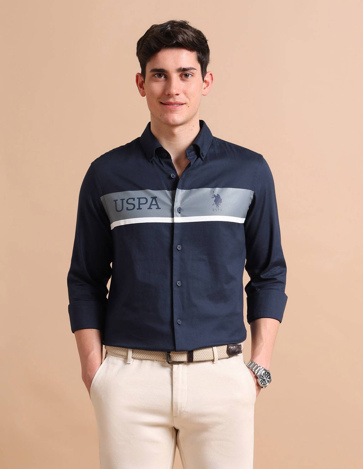 U.S. POLO ASSN. Men Blue Casual Shirt - Image 2