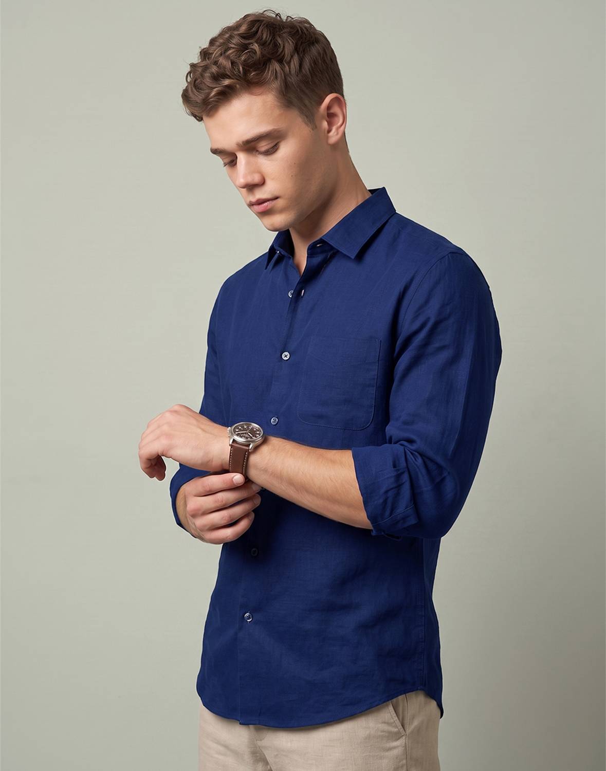 Peter England Men Dark Blue Formal Shirt - Image 4