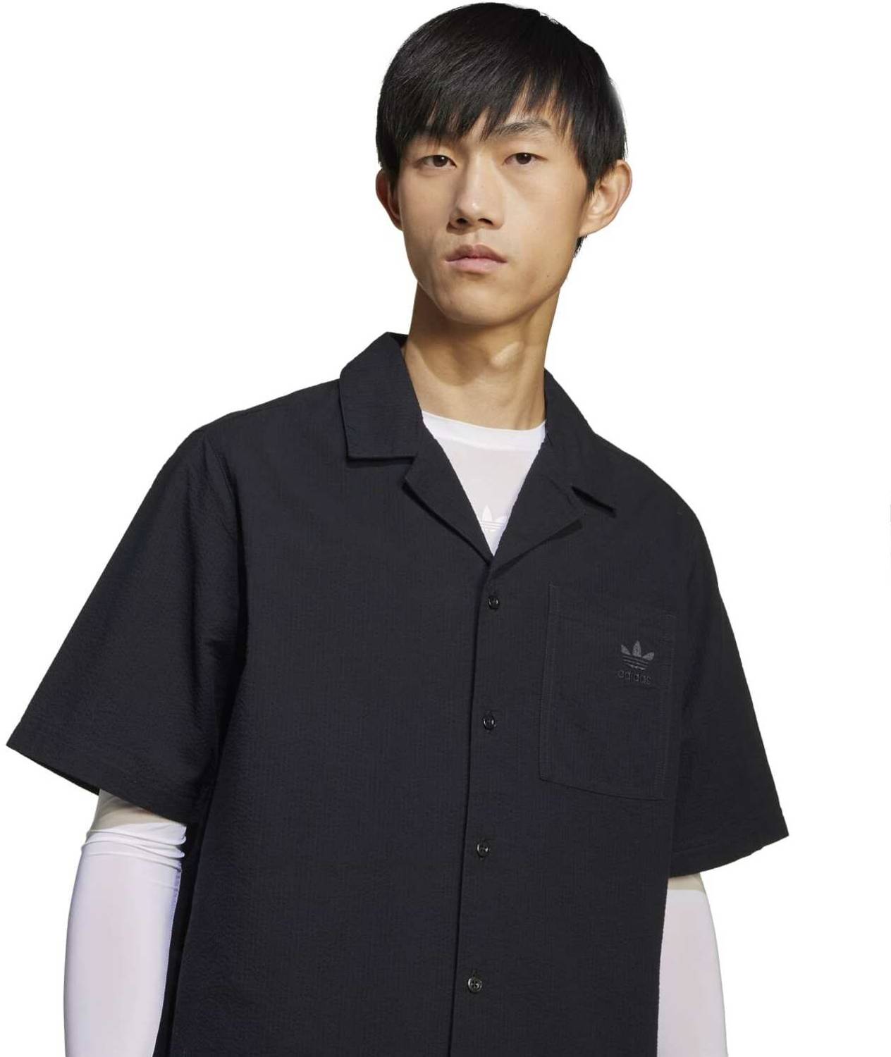 ADIDAS Men Solid Casual Black Shirt - Buy ADIDAS Men Solid Casual