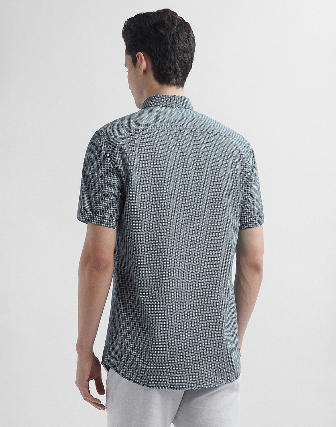 Image of PETER ENGLAND Men Printed Casual Green Shirt