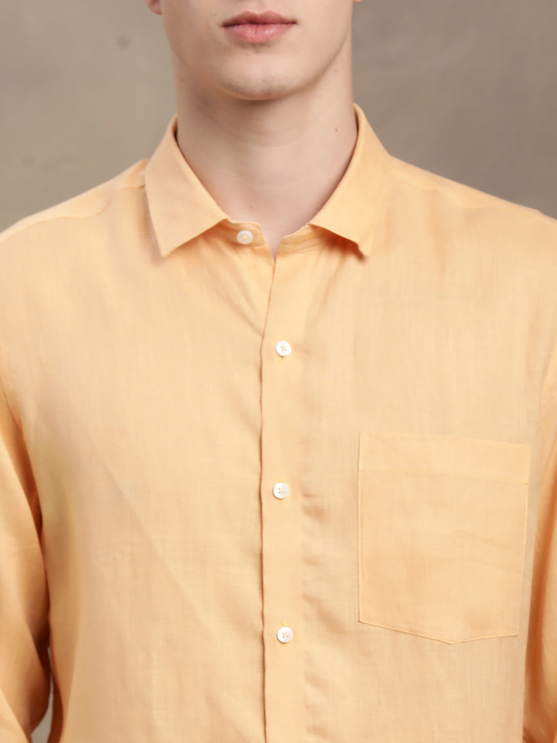 Image of TURTLE Men Slim Fit Solid Spread Collar Formal Shirt