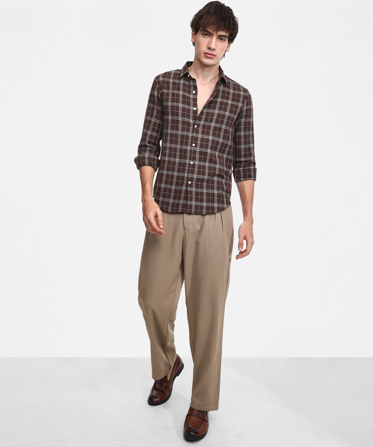 Image of CAMPUS SUTRA Men Striped Casual Red Shirt