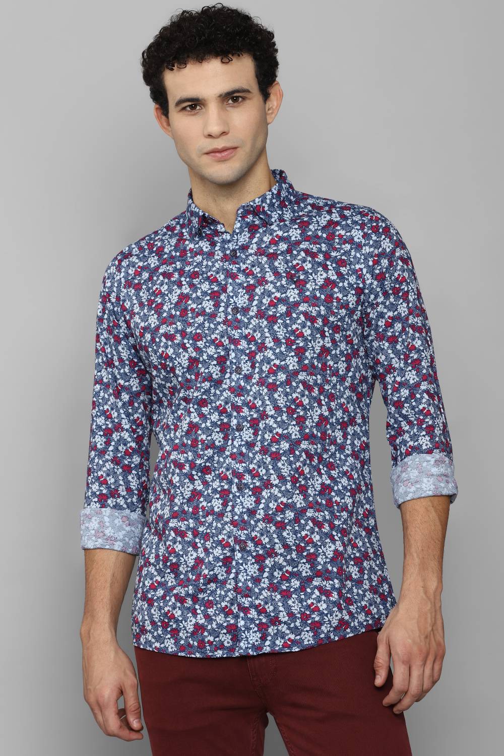 Allen Solly Men Printed Casual Blue Shirt