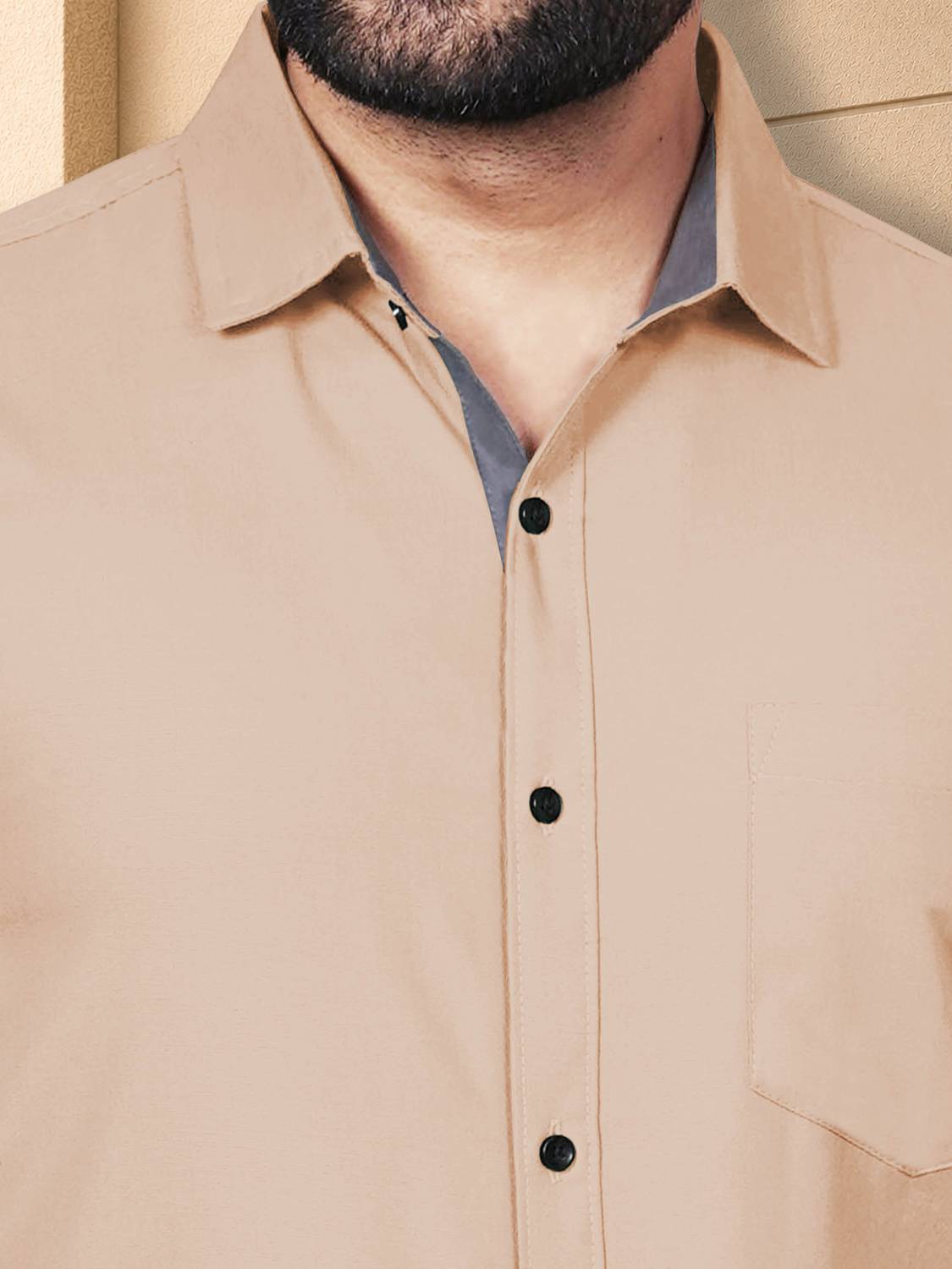 VeBNoR Men Beige Casual Shirt - Image 5