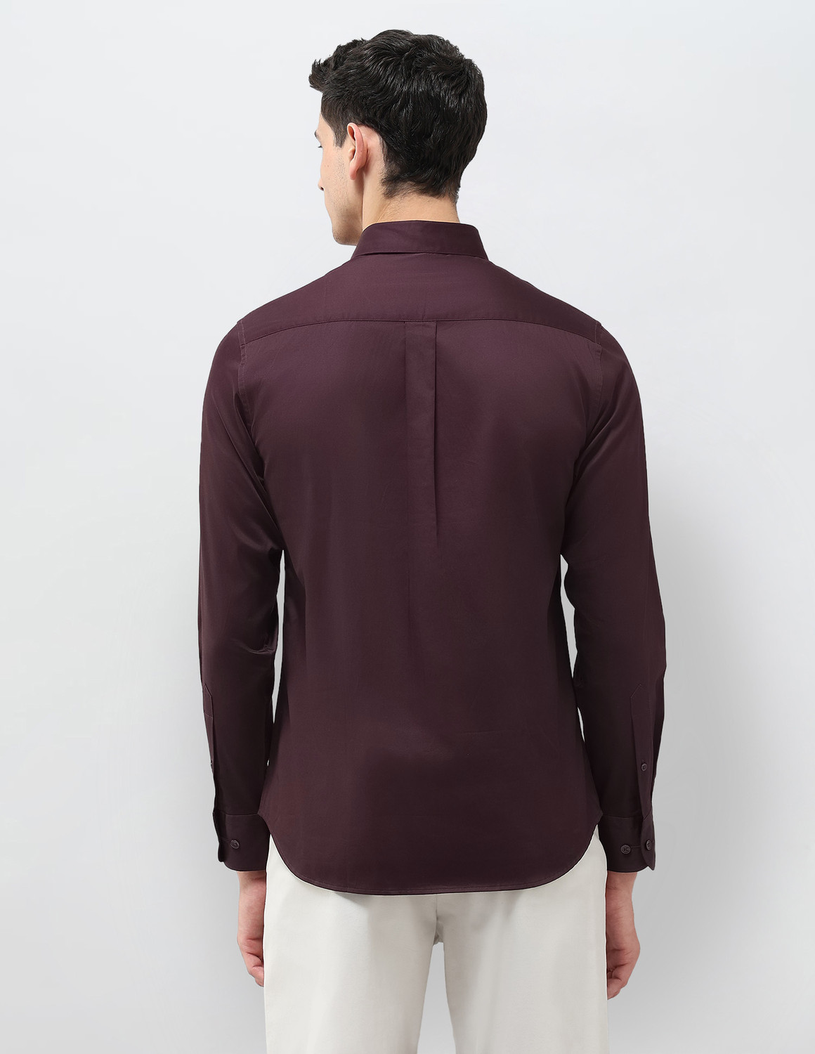 Image of U.S. POLO ASSN. Men Solid Casual Purple Shirt
