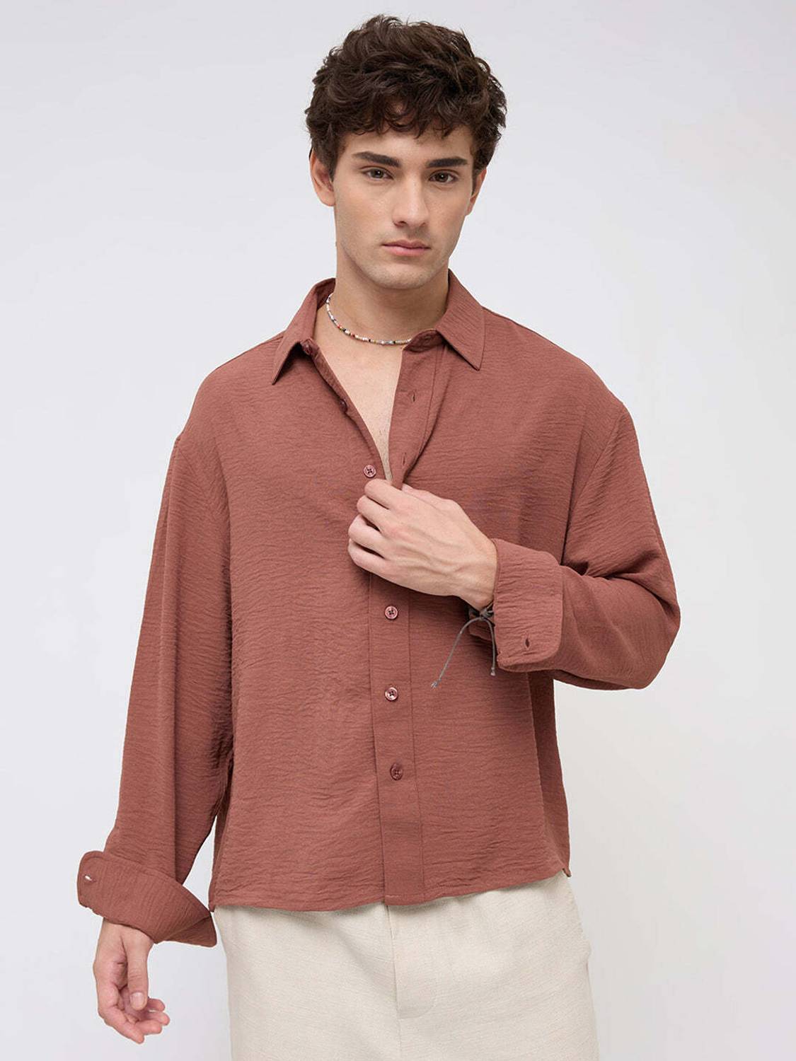 VASTRADO Men Brown Casual Shirt - Image 5