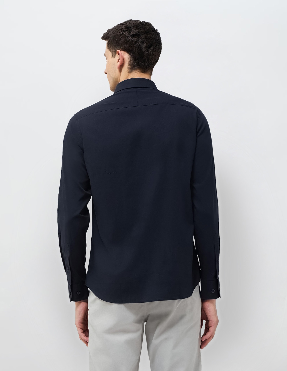 Image of U.S. POLO ASSN. Men Solid Casual Blue Shirt