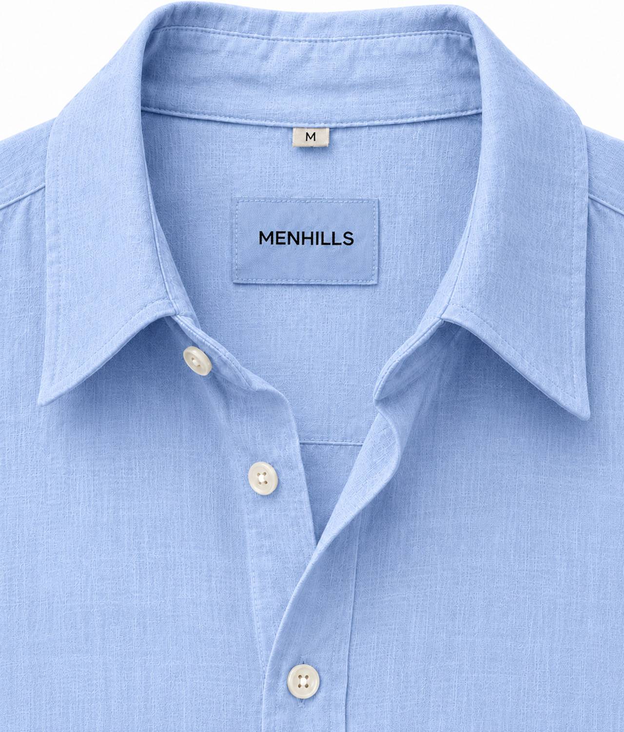 MENHILLS Men Light Blue Casual Shirt - Image 3