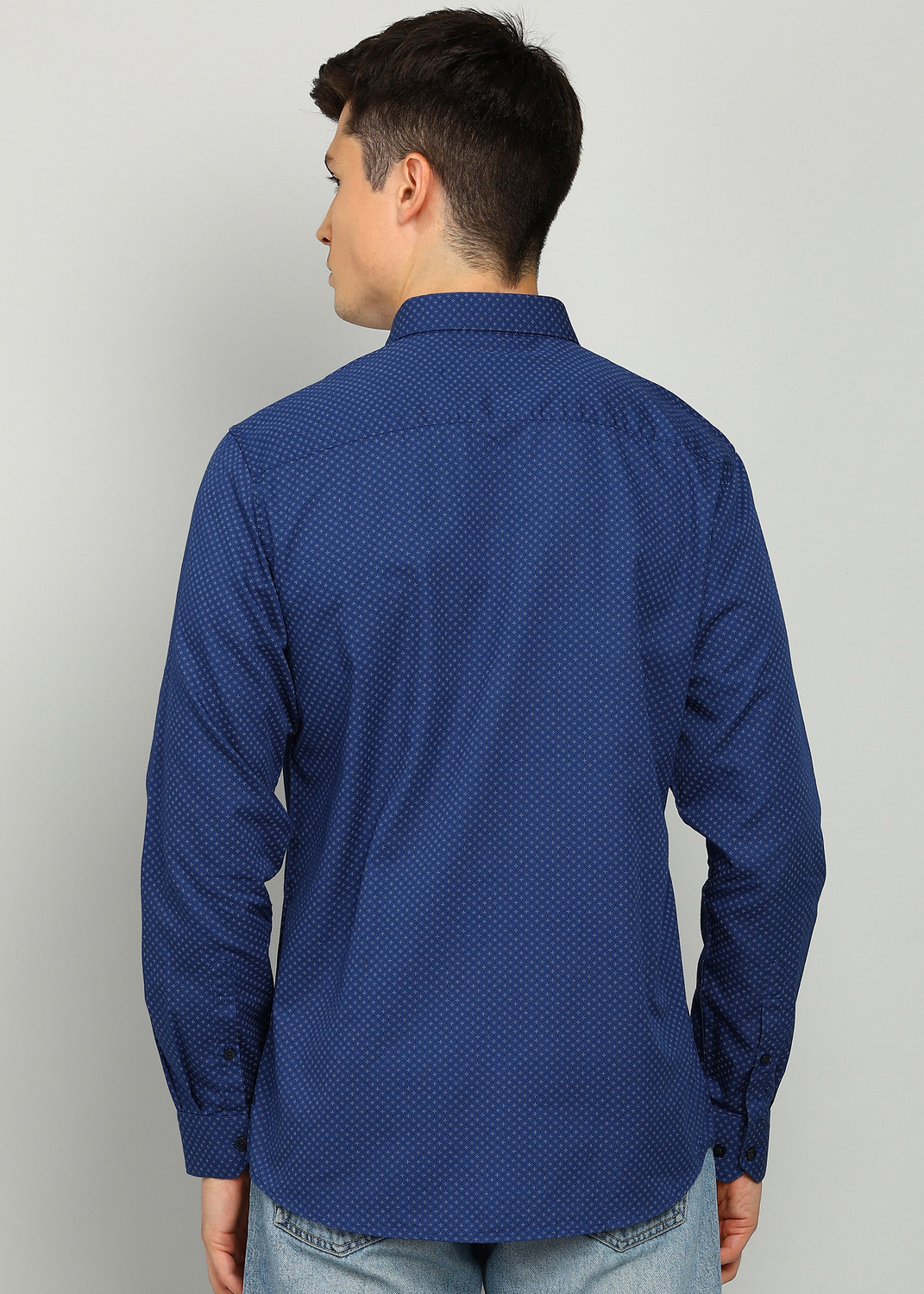 Image of Allen Solly Men Printed Casual Blue Shirt