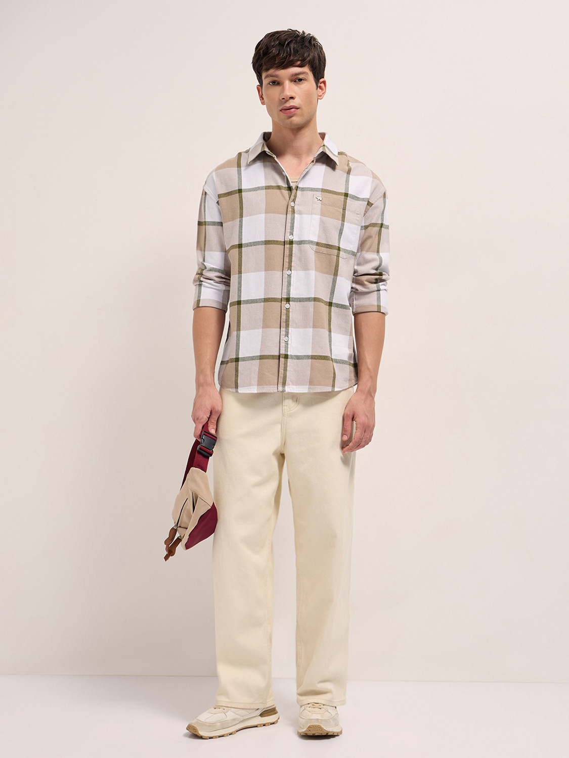 Image of THE BEAR HOUSE Men Checkered Casual Multicolor Shirt