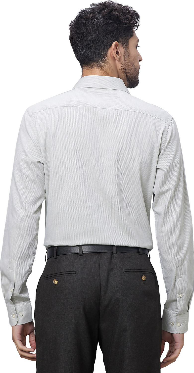 Image of Raymond Men Self Design Formal Grey Shirt