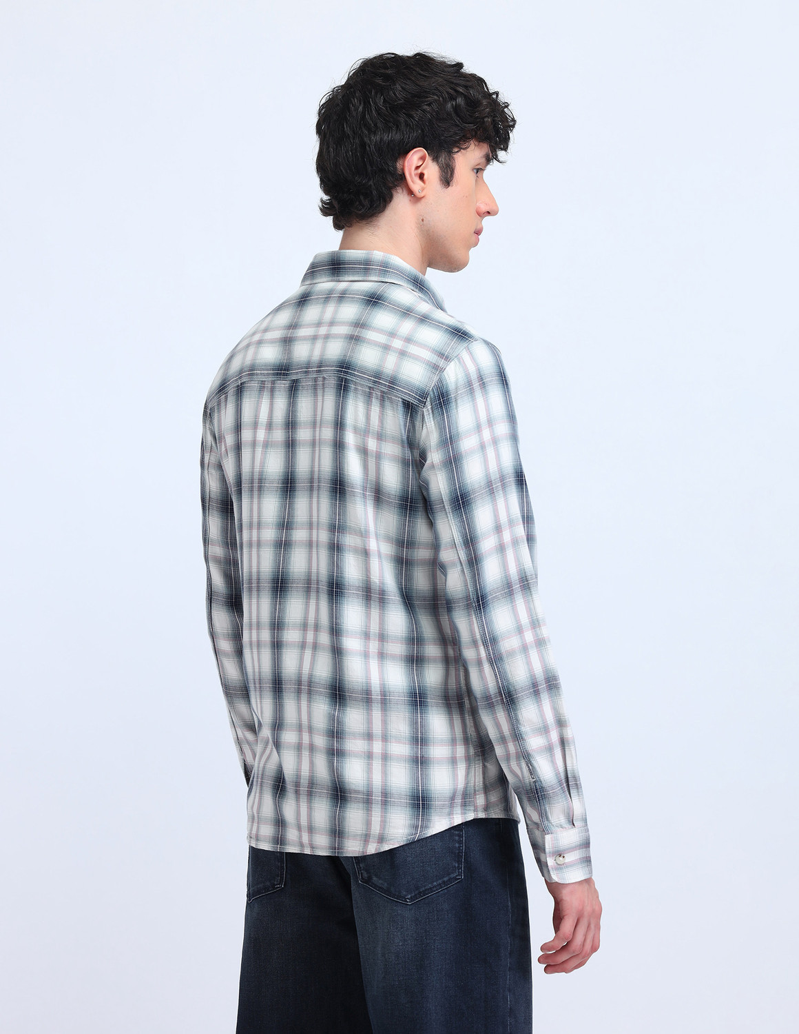 Image of FLYING MACHINE Men Checkered Casual Multicolor Shirt