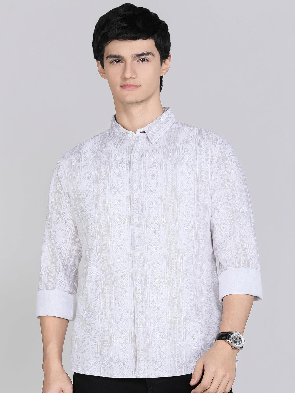 Image of Roadster Men Printed Casual Multicolor Shirt
