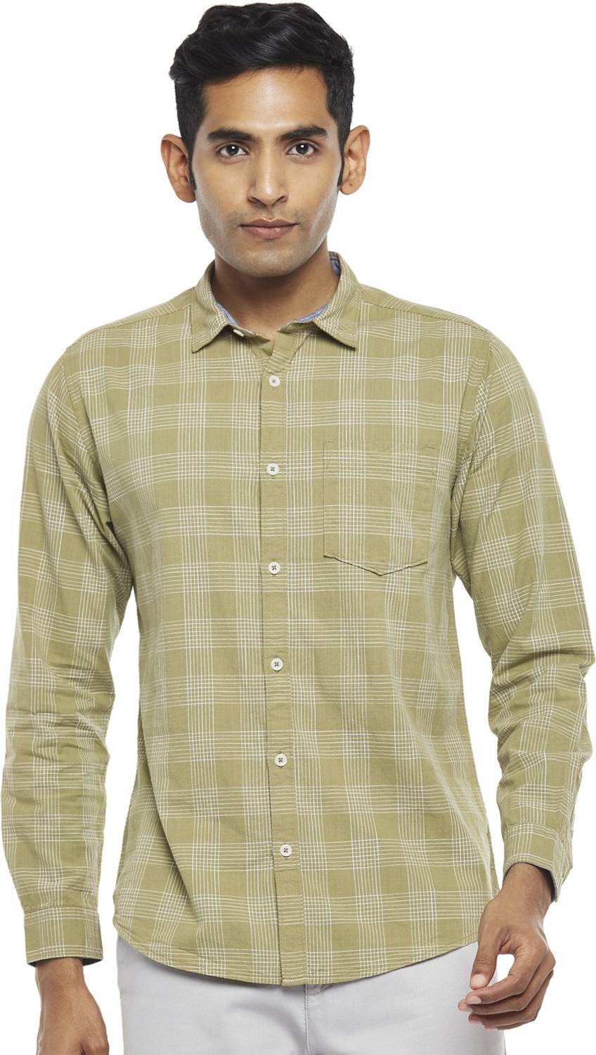 Byford by Pantaloons Men Checkered Casual Khaki Shirt